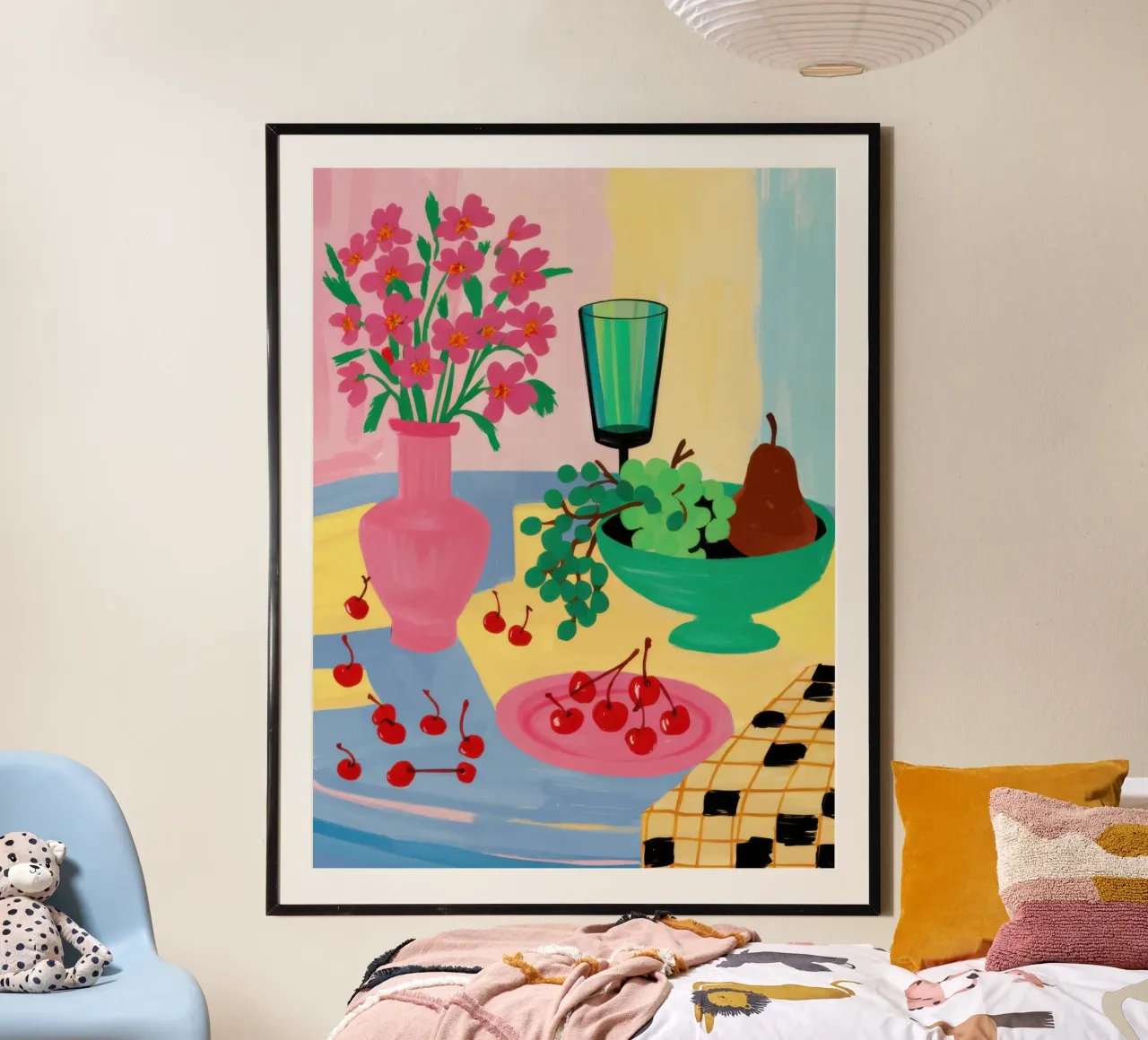 Pink Table Pear poster by Sentinel Glow
