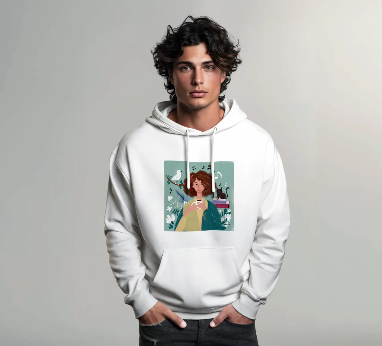 Caffè e musica felpa con cappuccio da Marigold Tiga