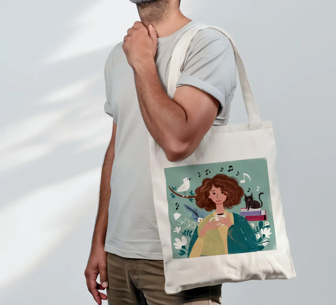 Coffee and Music tote bag by Marigold Tiga
