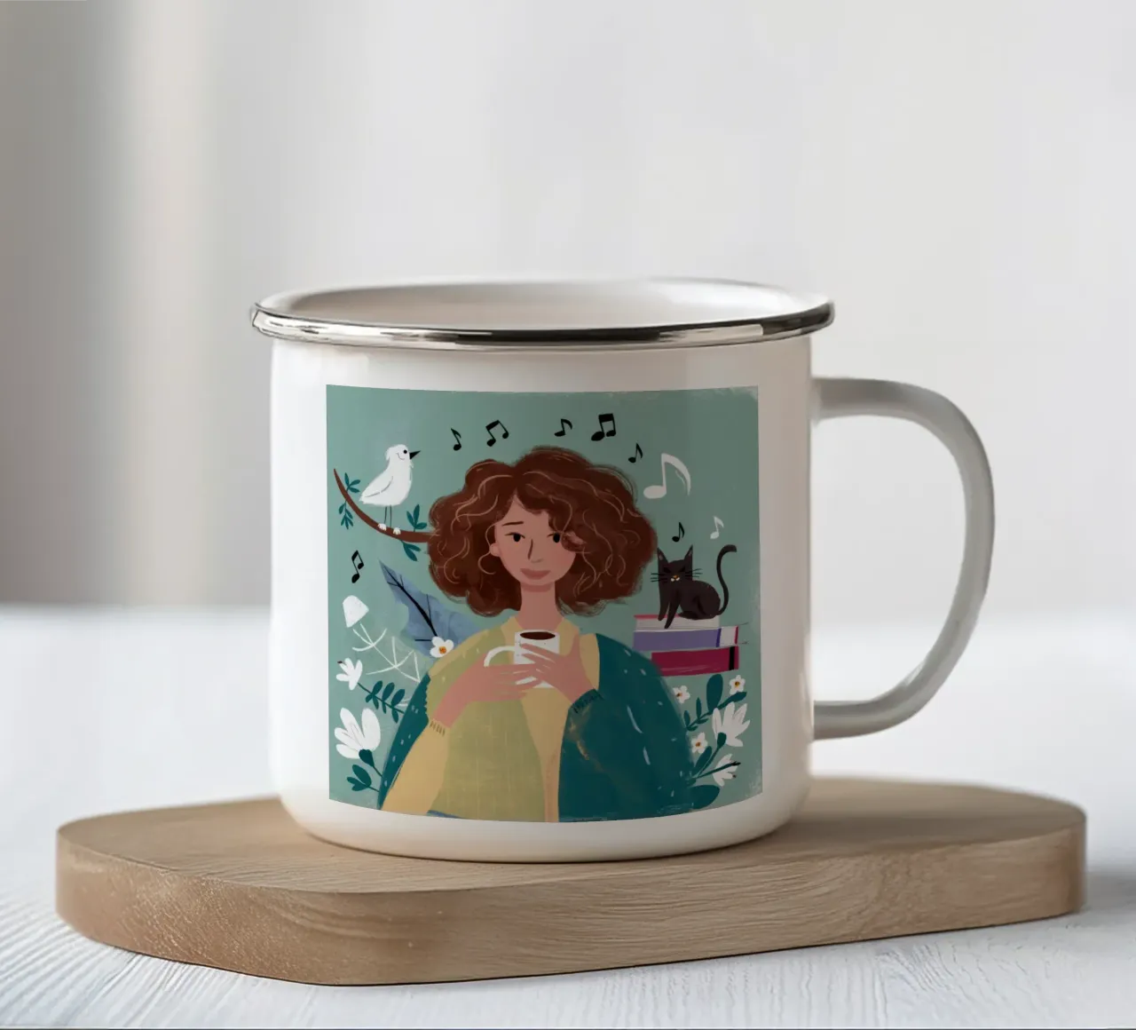 Caffè e musica tazza in smalto da Marigold Tiga