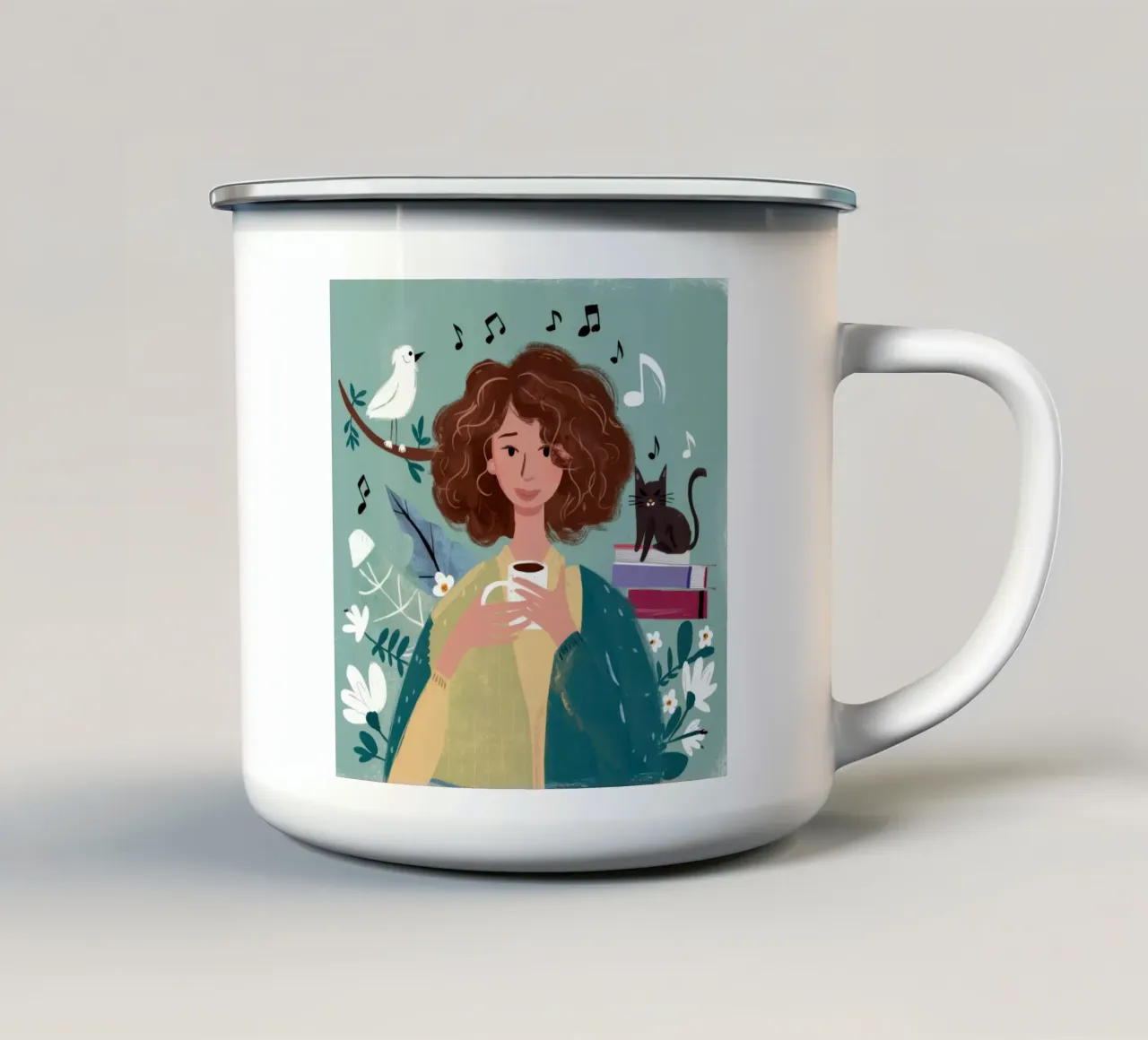 Caffè e musica tazza in smalto da Marigold Tiga