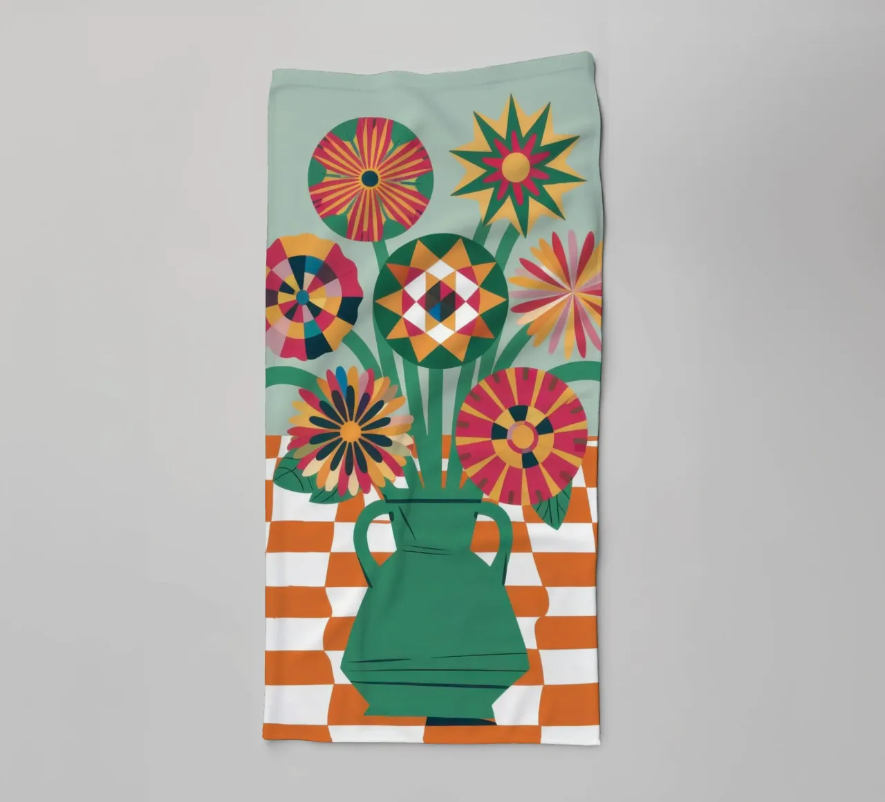 Bouquet di pavimento a scacchi asciugamano da bagno da Arcane Lines