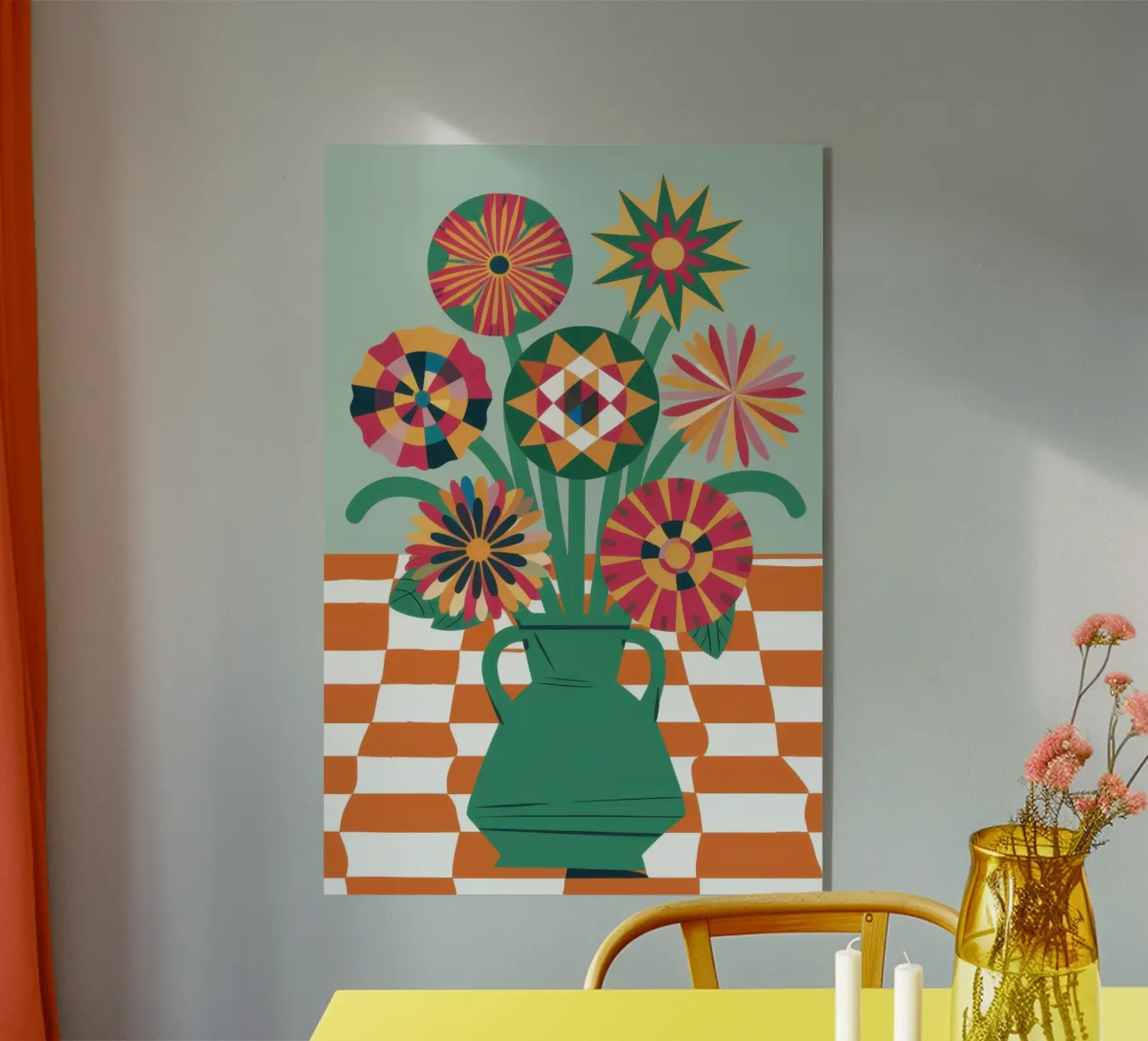 Bouquet di pavimento a scacchi plexiglass da Arcane Lines