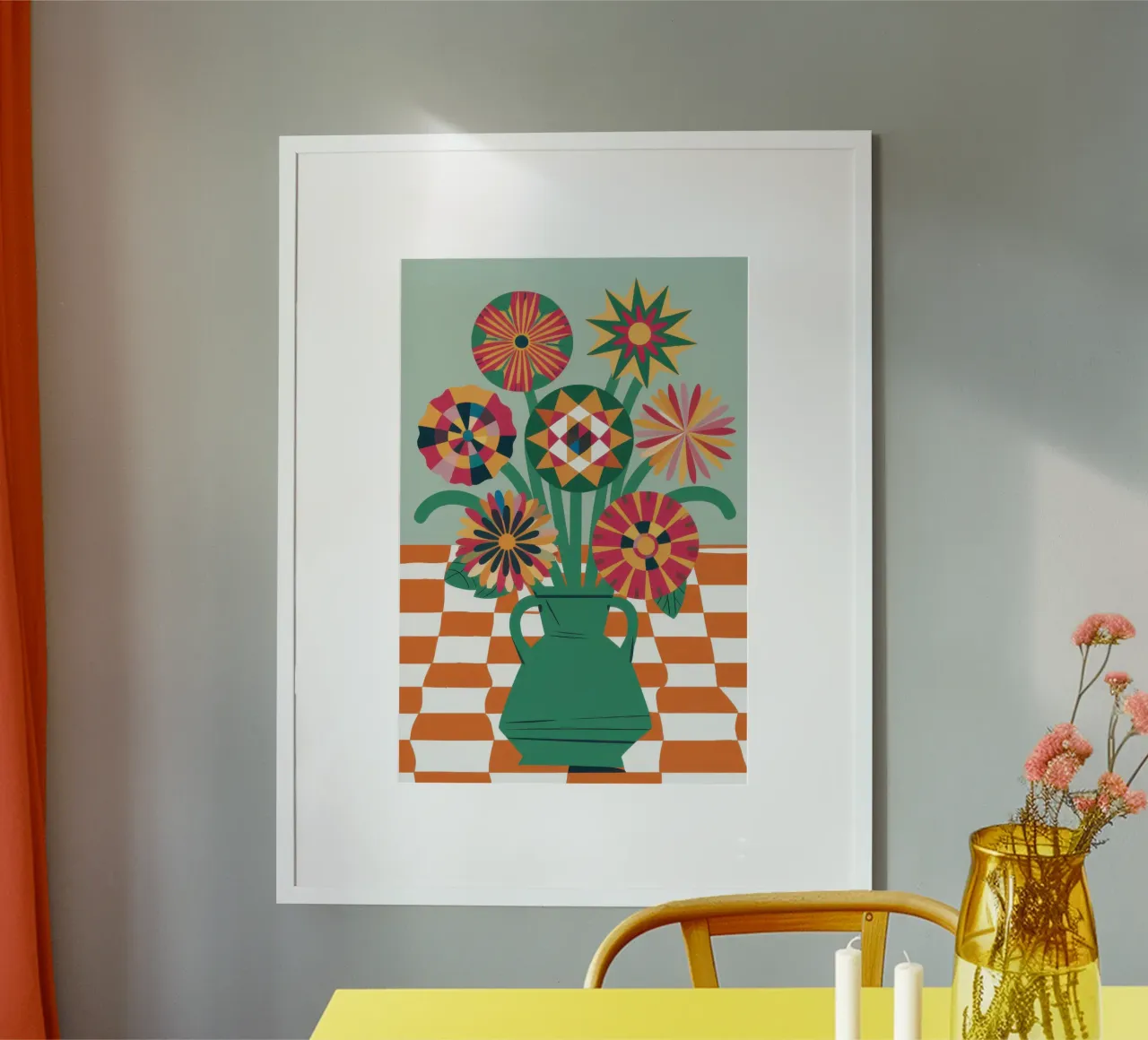 Bouquet di pavimento a scacchi carta hahnemühle da Arcane Lines