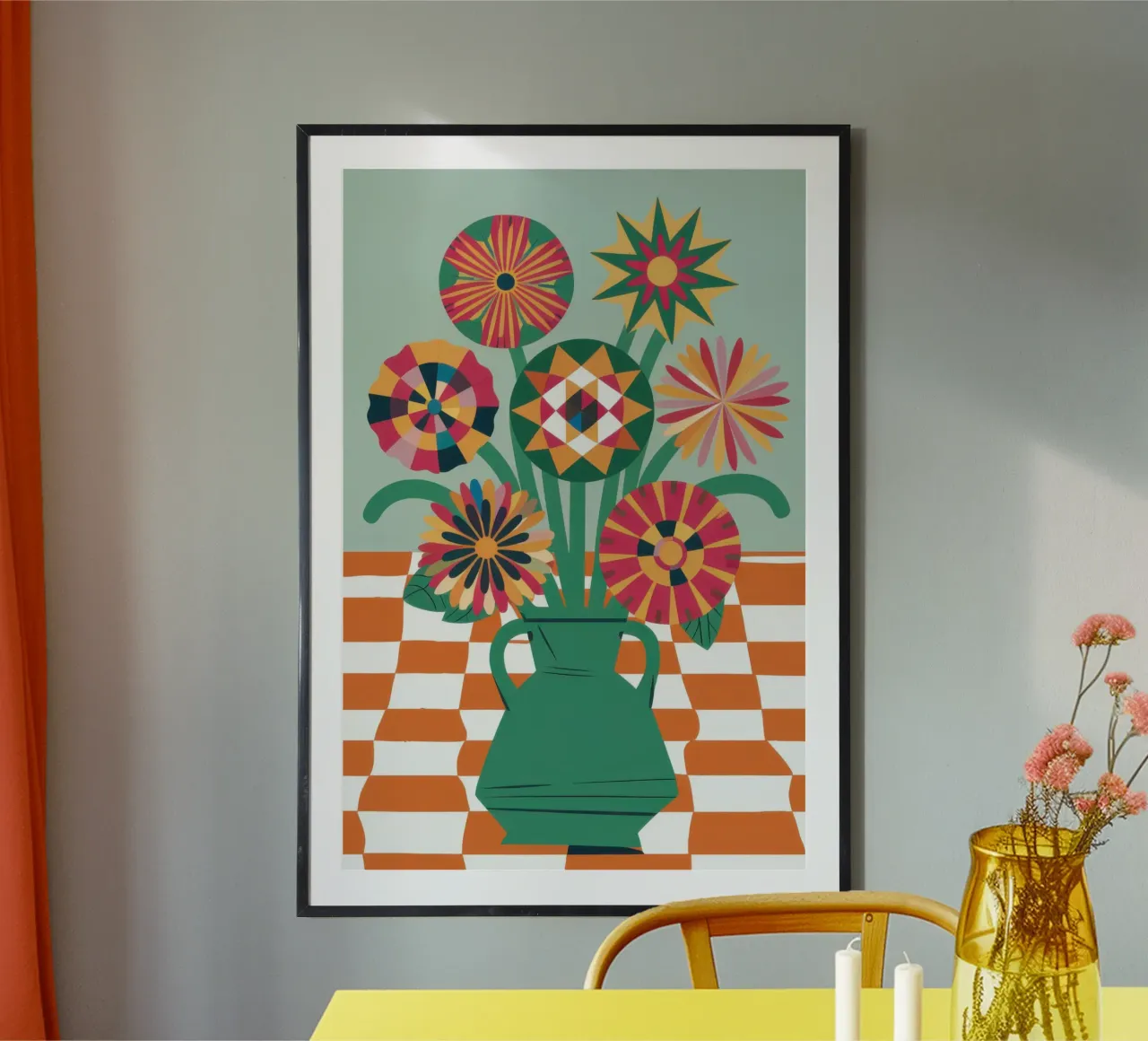 Bouquet di pavimento a scacchi carta hahnemühle da Arcane Lines