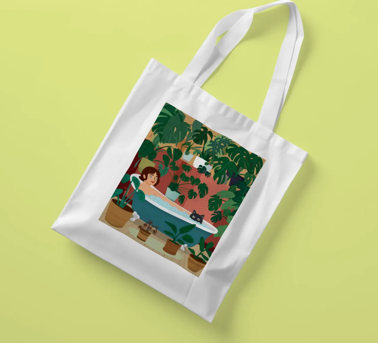 Bañera Gato Jungla tote bag de Pale Aura
