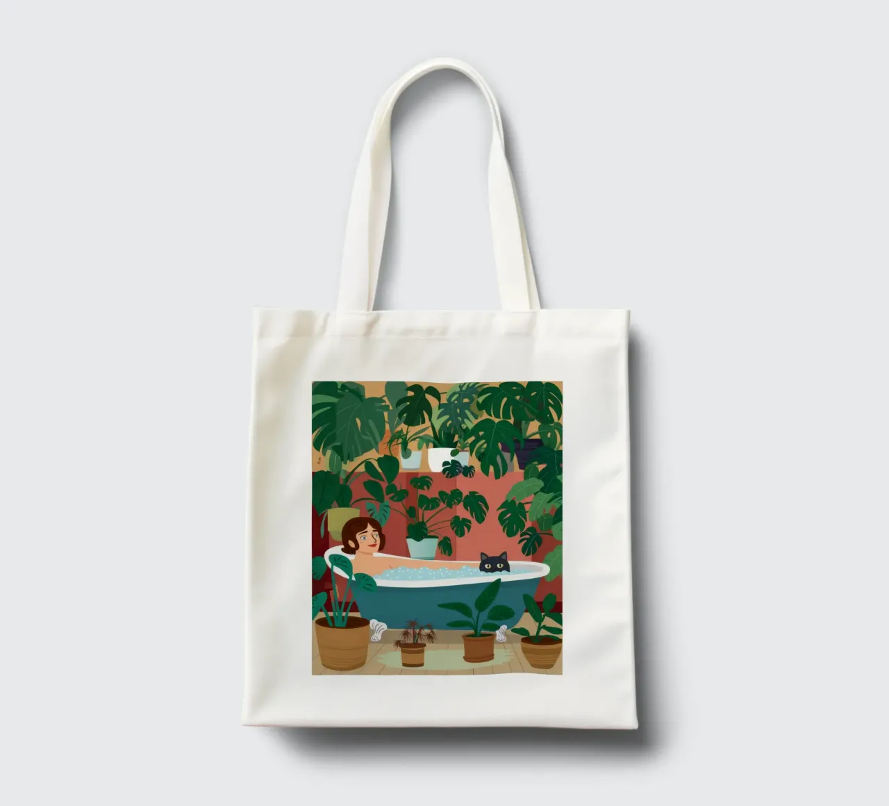 Bañera Gato Jungla tote bag de Pale Aura