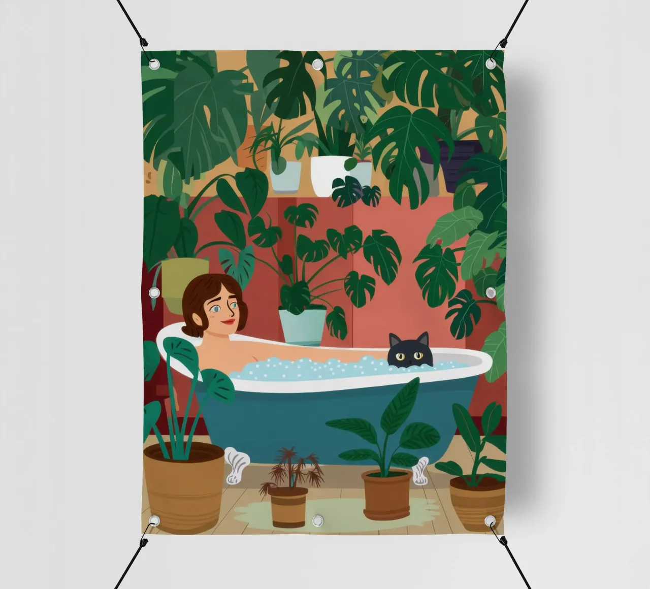 Vasca da bagno Giungla di gatti telo in pvc da Pale Aura