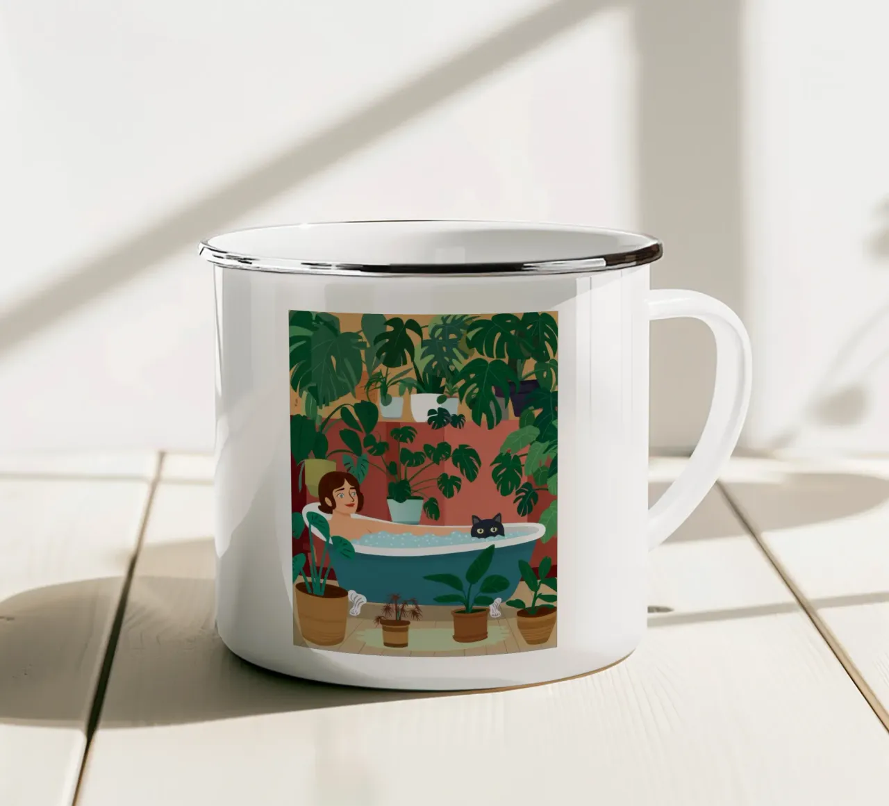 Vasca da bagno Giungla di gatti tazza in smalto da Pale Aura