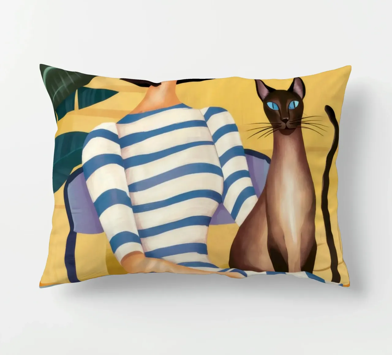 Gatto con camicia a righe cuscino da Marigold Tiga