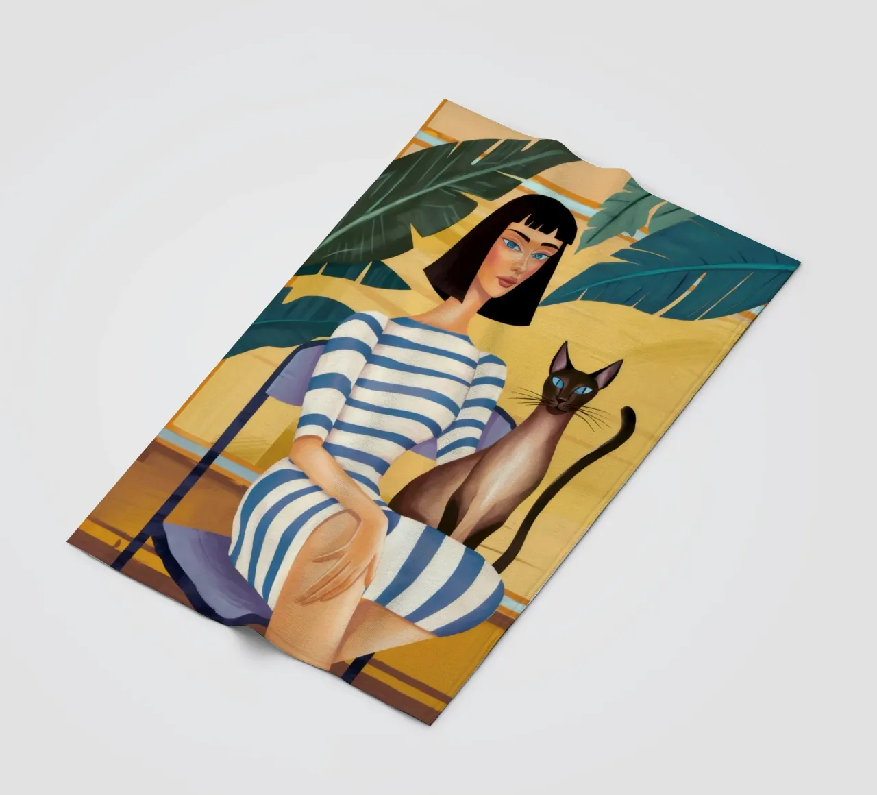 Gatto con camicia a righe coperta in pile da Marigold Tiga