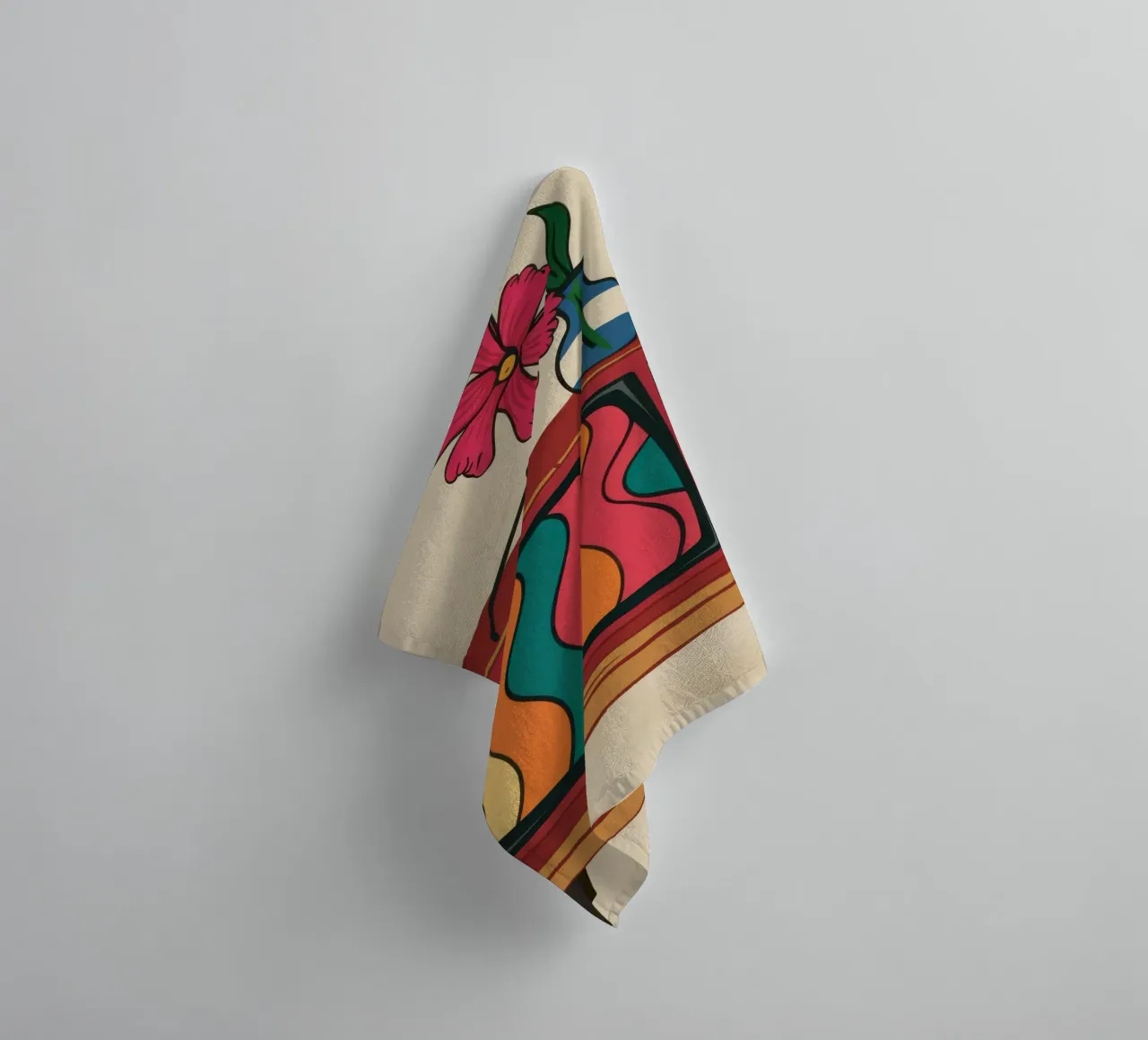 Retro Bloom Broadcast towel by Arcane Lines