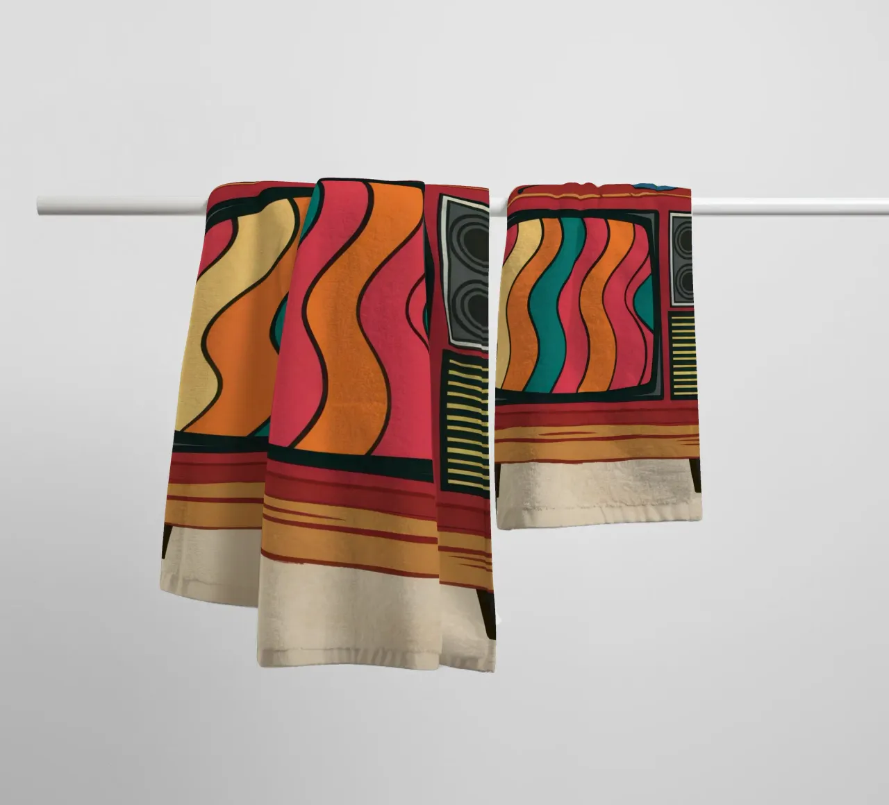 Retro Bloom Broadcast towel by Arcane Lines