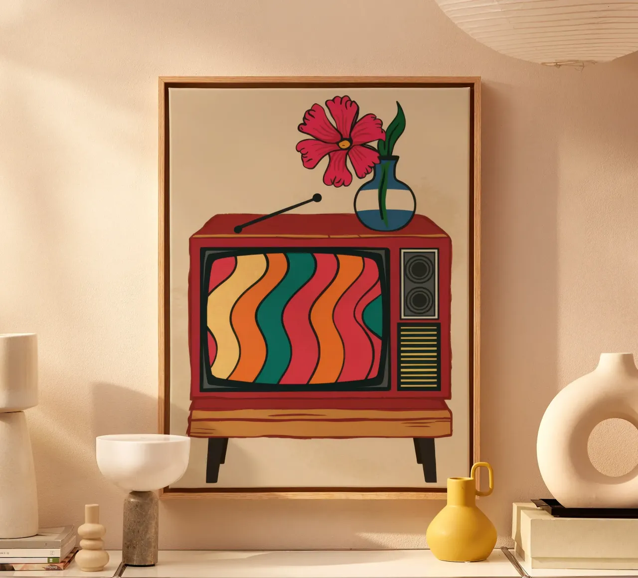 Retro Bloom Broadcast canvas by Arcane Lines