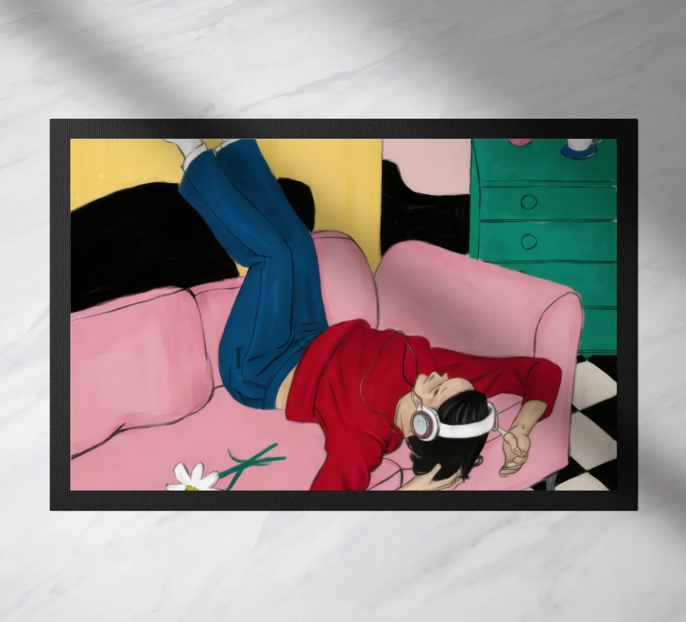 Upside Down Sofa doormat by Pale Aura