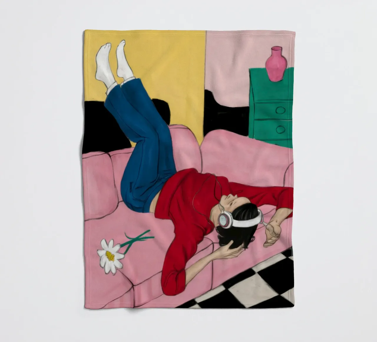 Upside Down Sofa Fleecedecke von Pale Aura