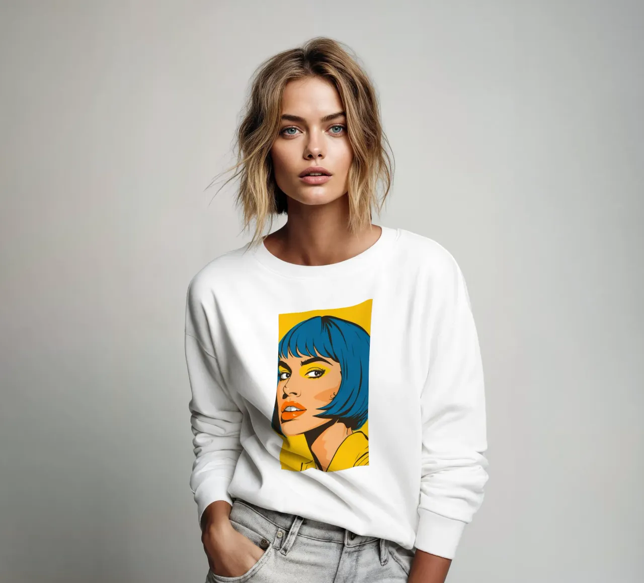 Capelli blu Pop Art felpa da Sentinel Glow