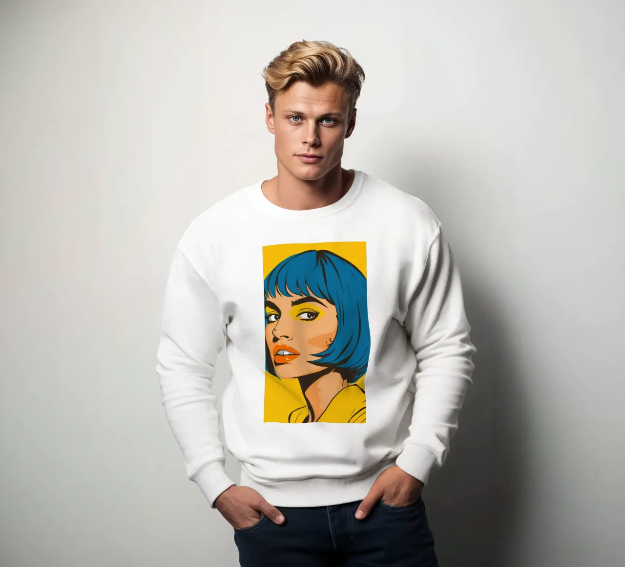 Capelli blu Pop Art felpa da Sentinel Glow