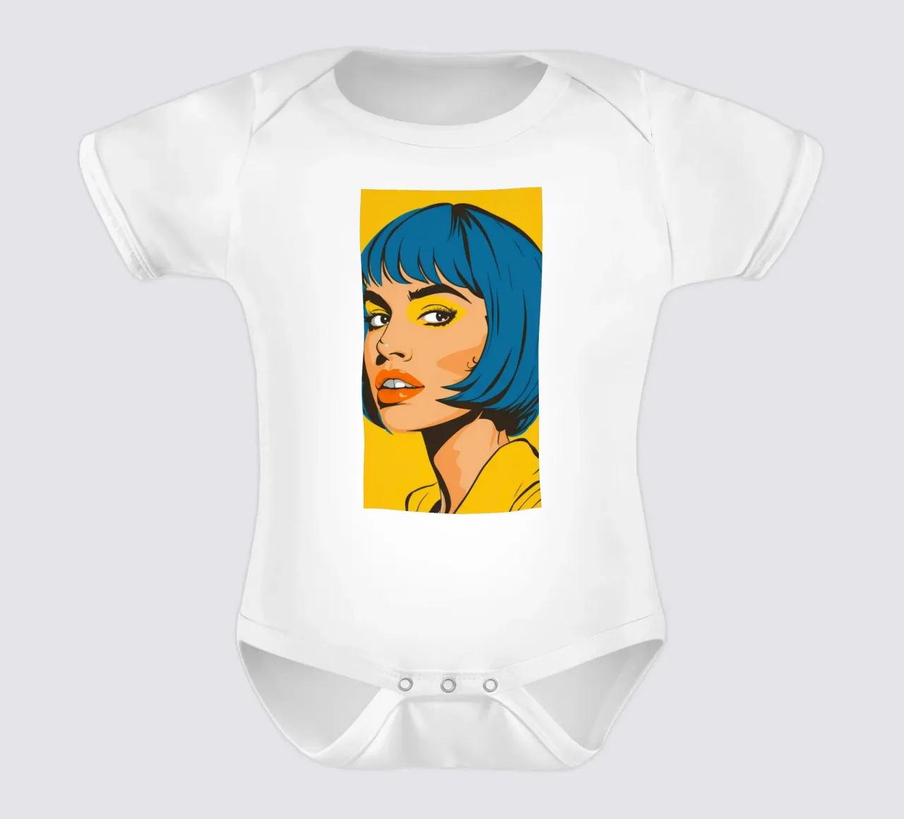 Capelli blu Pop Art body neonato maniche corte da Sentinel Glow