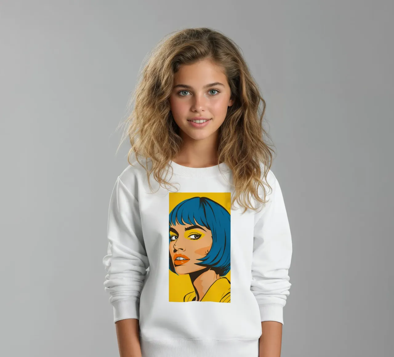 Capelli blu Pop Art felpa bambino da Sentinel Glow