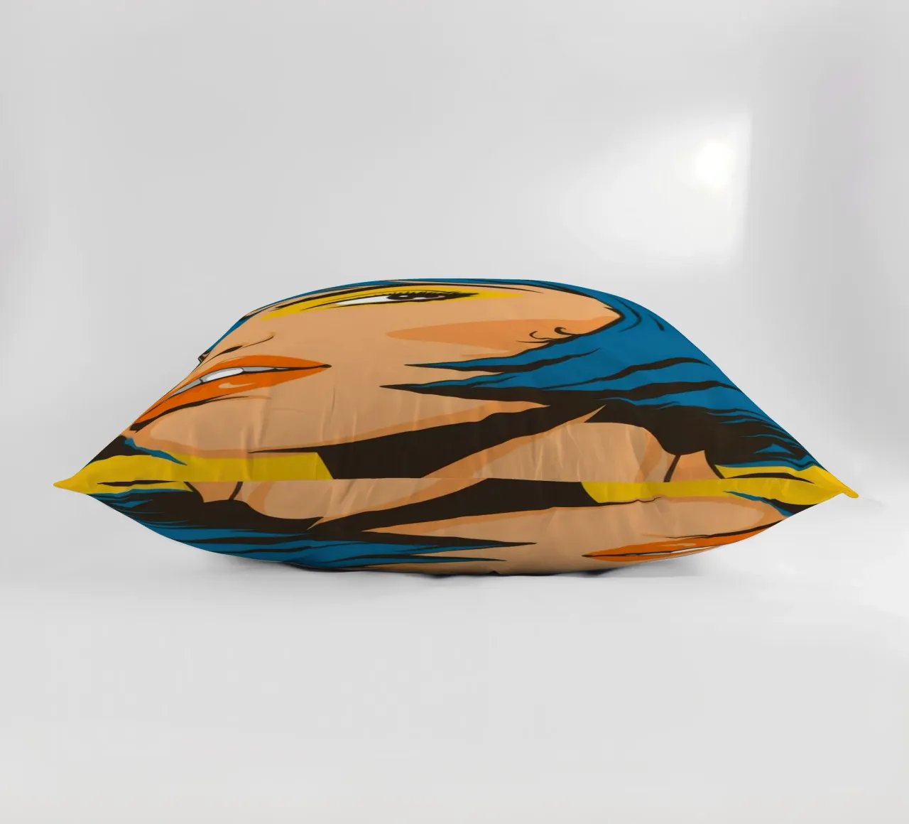 Capelli blu Pop Art cuscino da Sentinel Glow