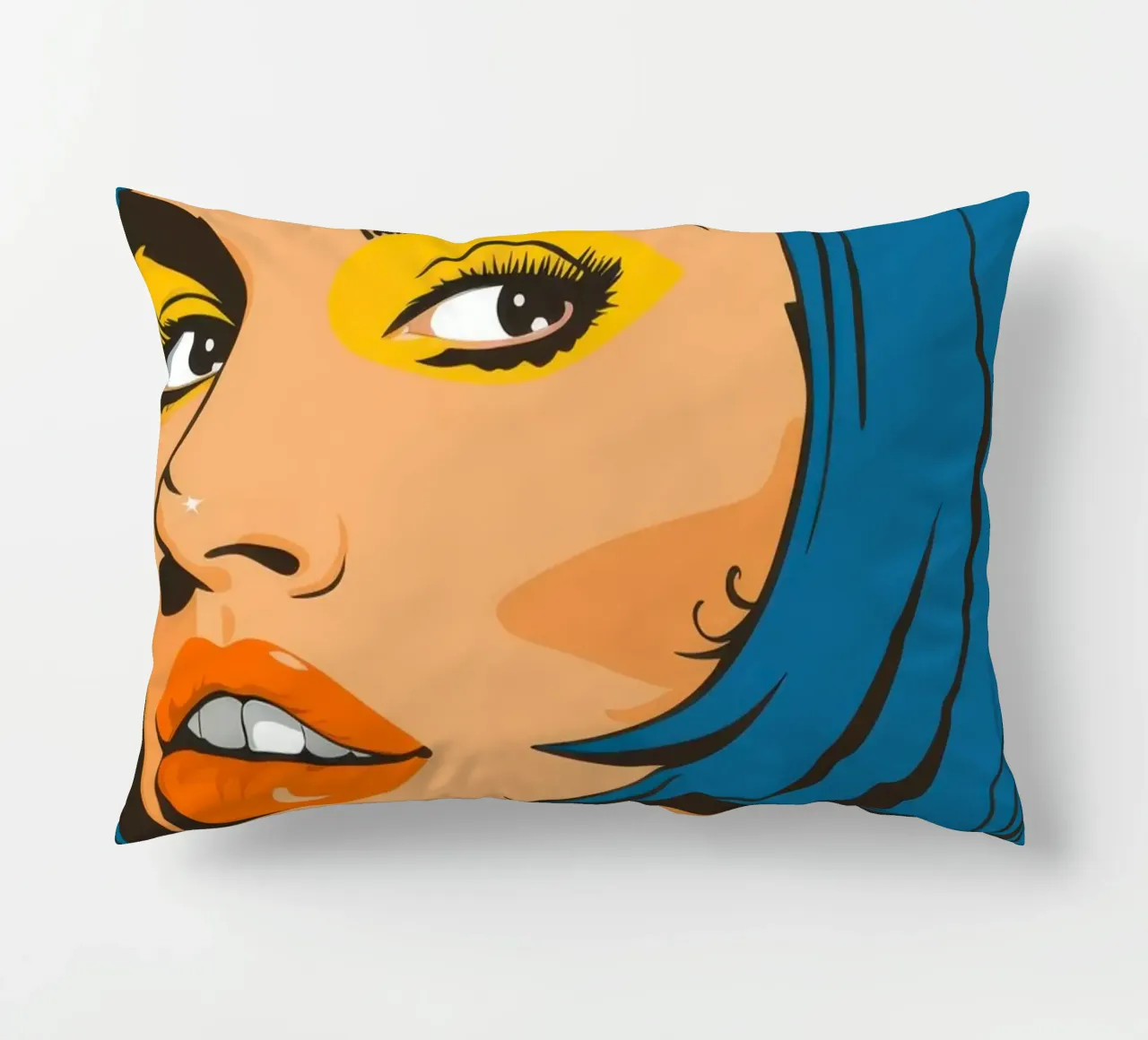 Capelli blu Pop Art cuscino da Sentinel Glow