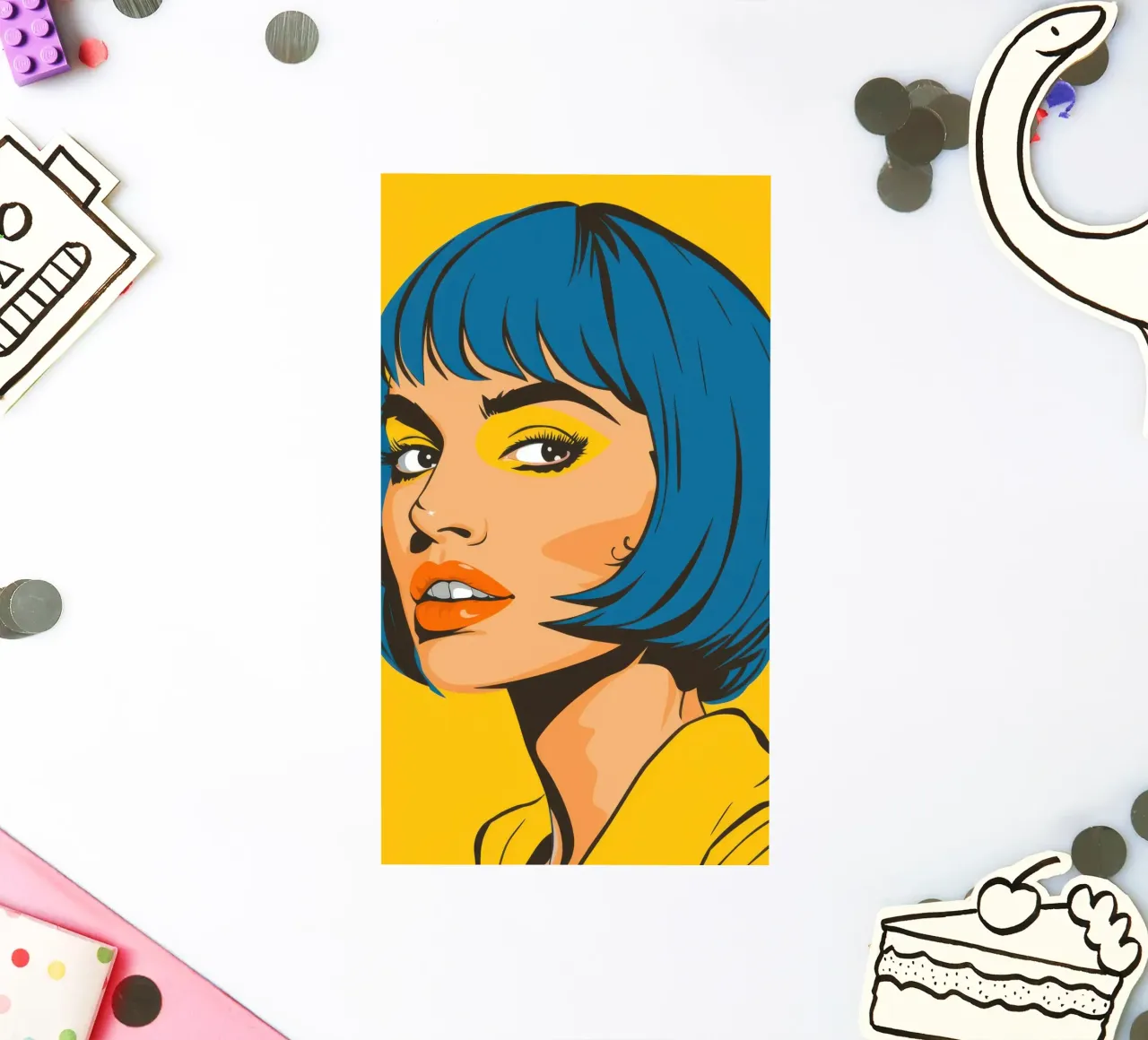 Pop Art Blue Hair sticker by Sentinel Glow