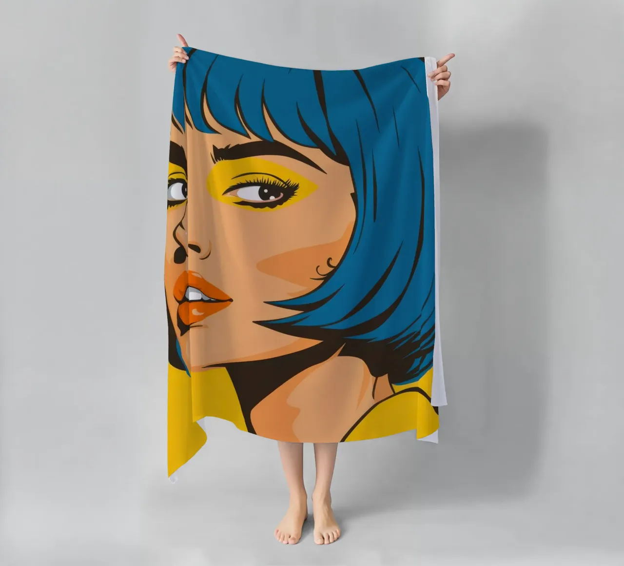 Capelli blu Pop Art telo mare da Sentinel Glow
