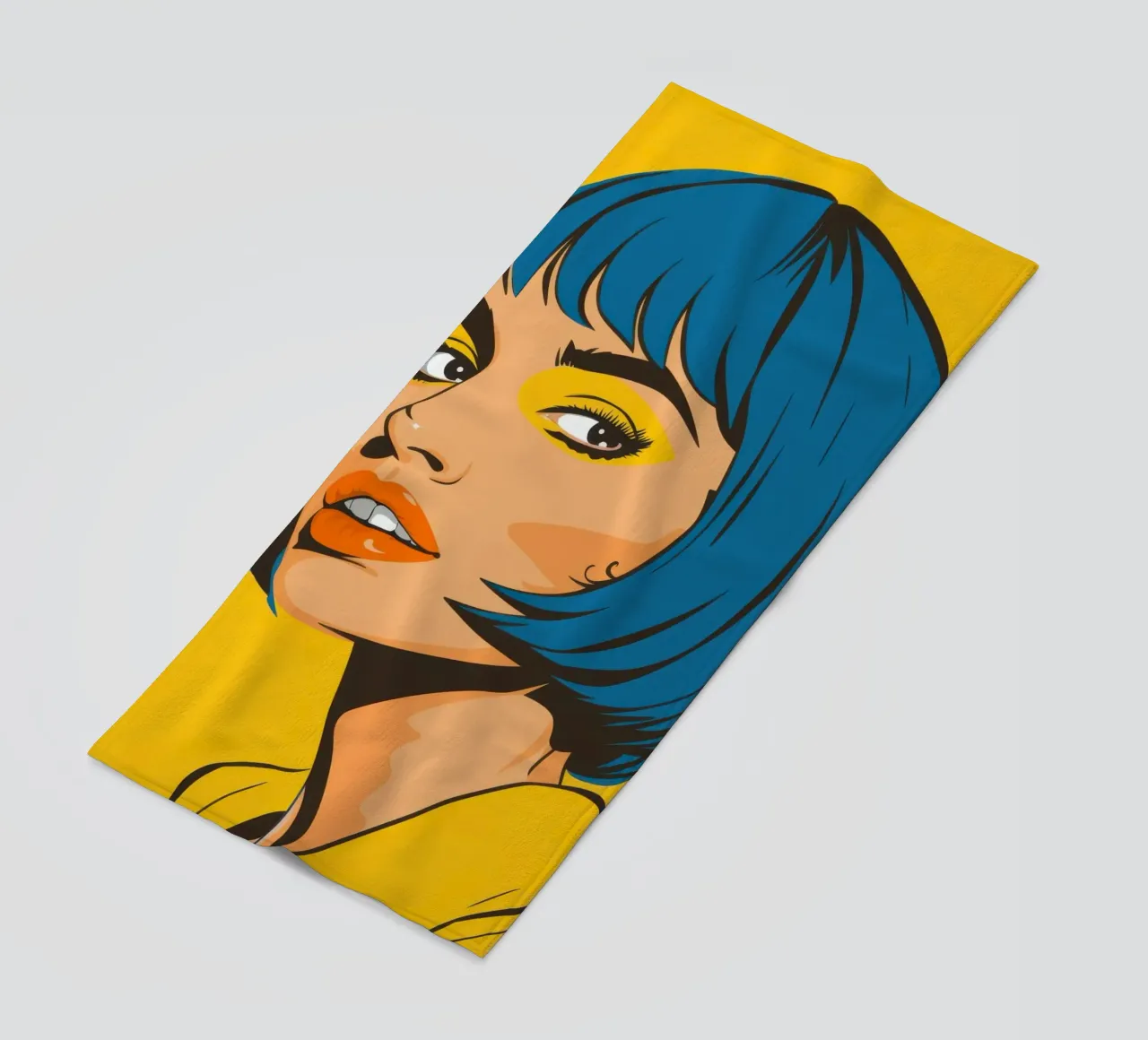 Capelli blu Pop Art telo mare da Sentinel Glow