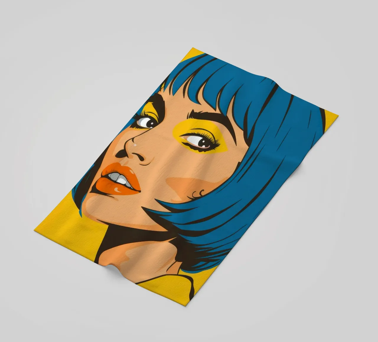 Capelli blu Pop Art telo mare da Sentinel Glow