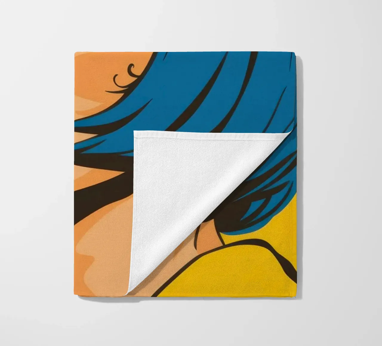 Capelli blu Pop Art telo mare da Sentinel Glow