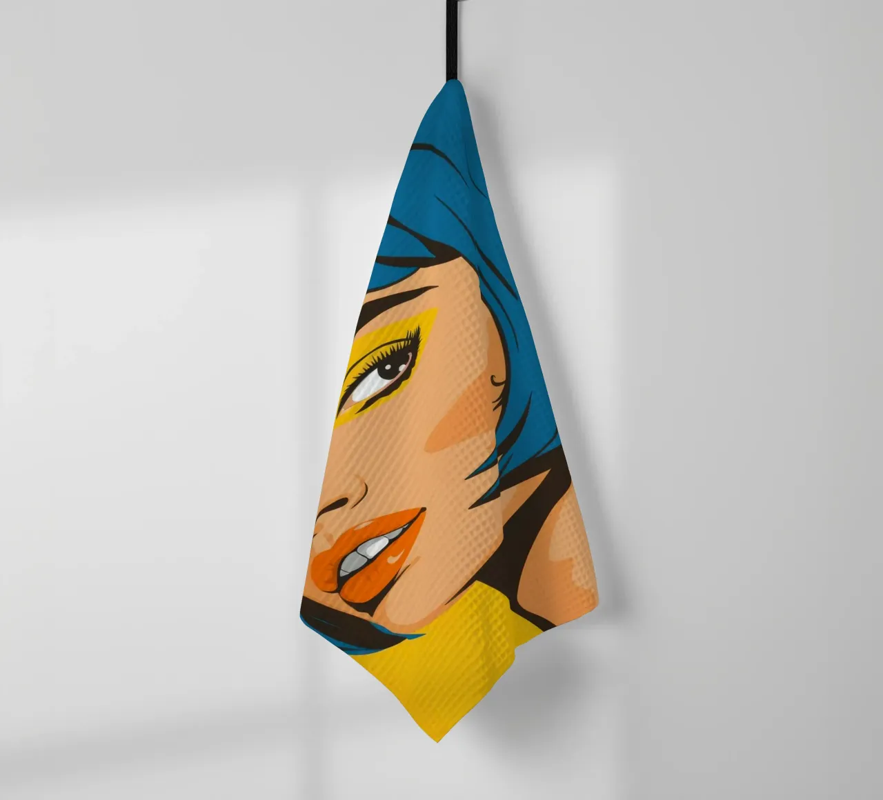Capelli blu Pop Art canovaccio da cucina da Sentinel Glow