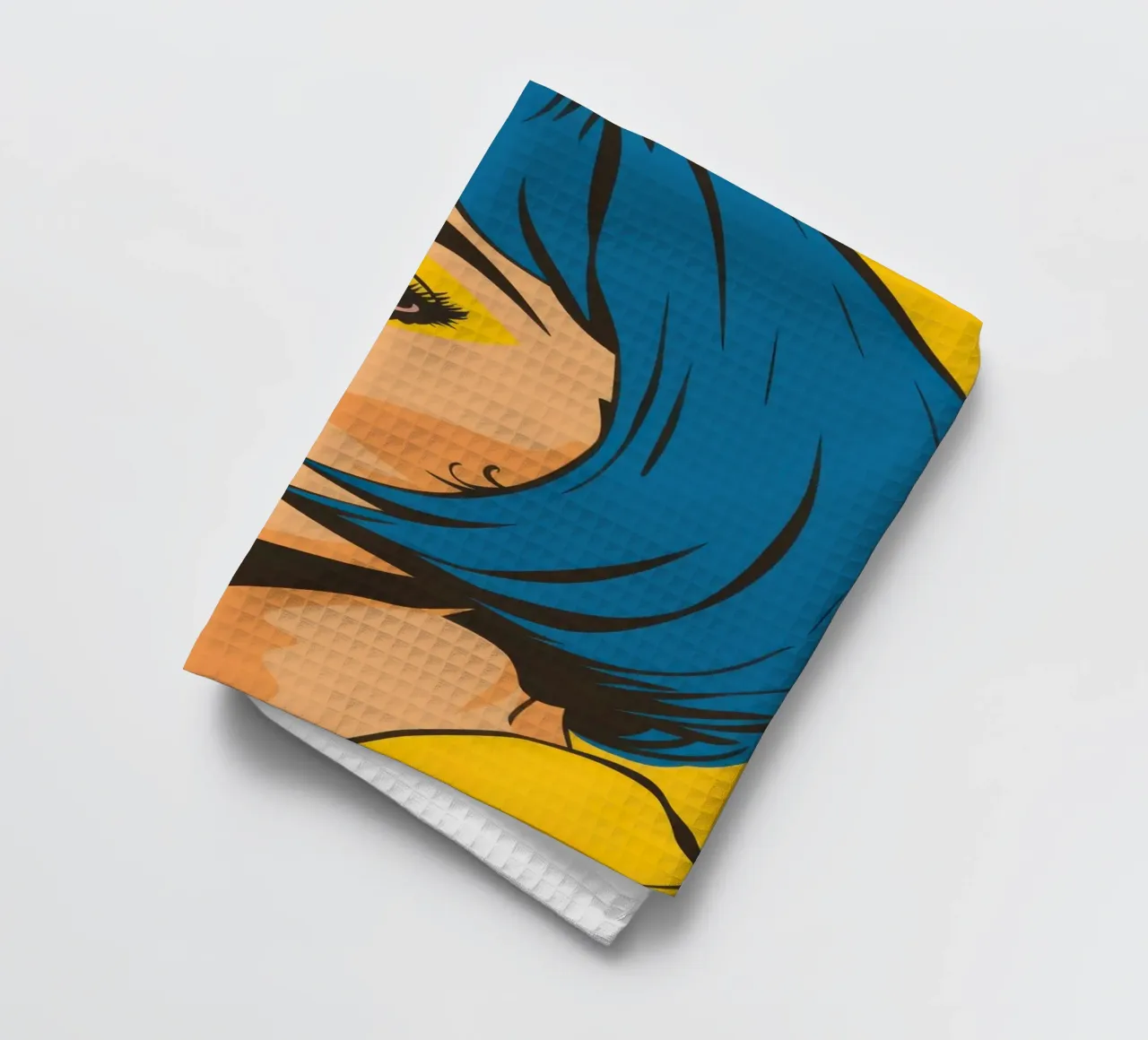 Capelli blu Pop Art canovaccio da cucina da Sentinel Glow
