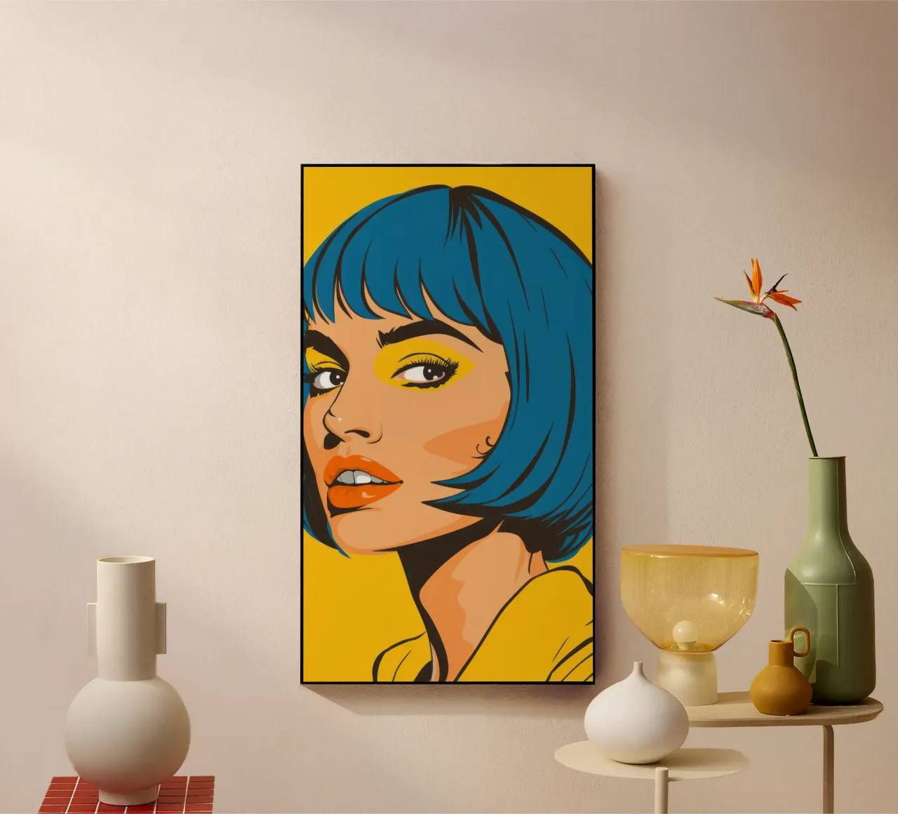 Capelli blu Pop Art plexiglass da Sentinel Glow