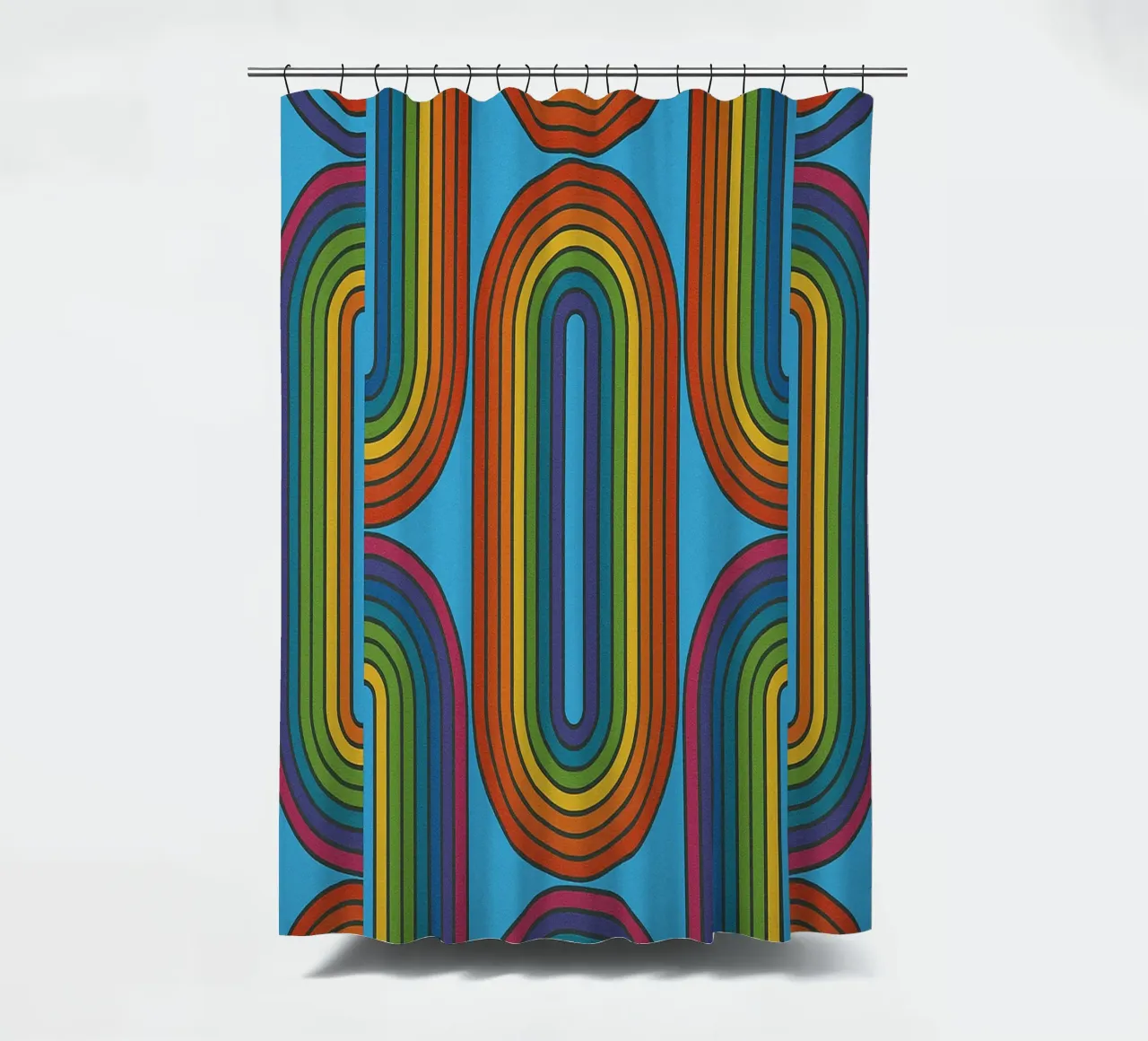 abstract chain line vector shower curtain by oneway