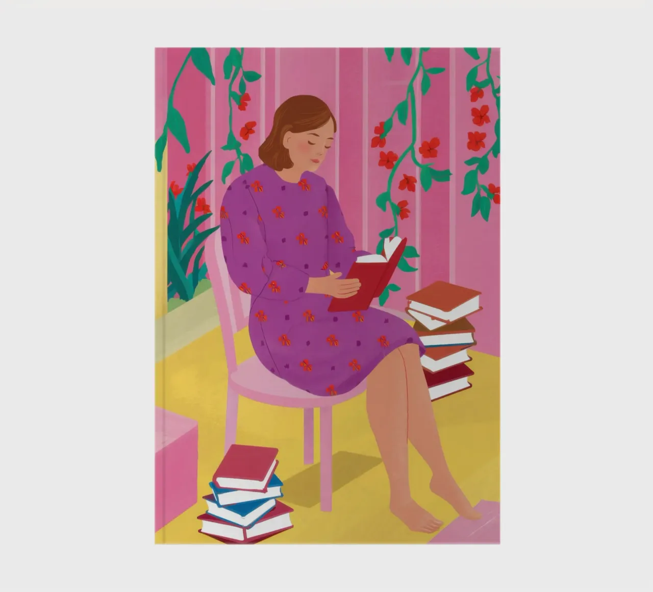 Reading in Purple notebook by Marigold Tiga