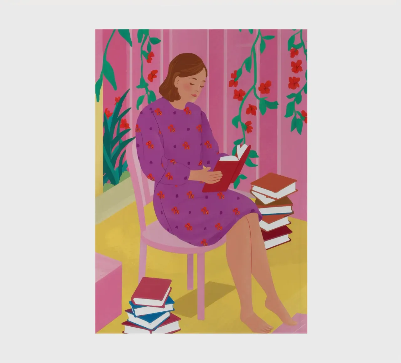 Reading in Purple notebook by Marigold Tiga