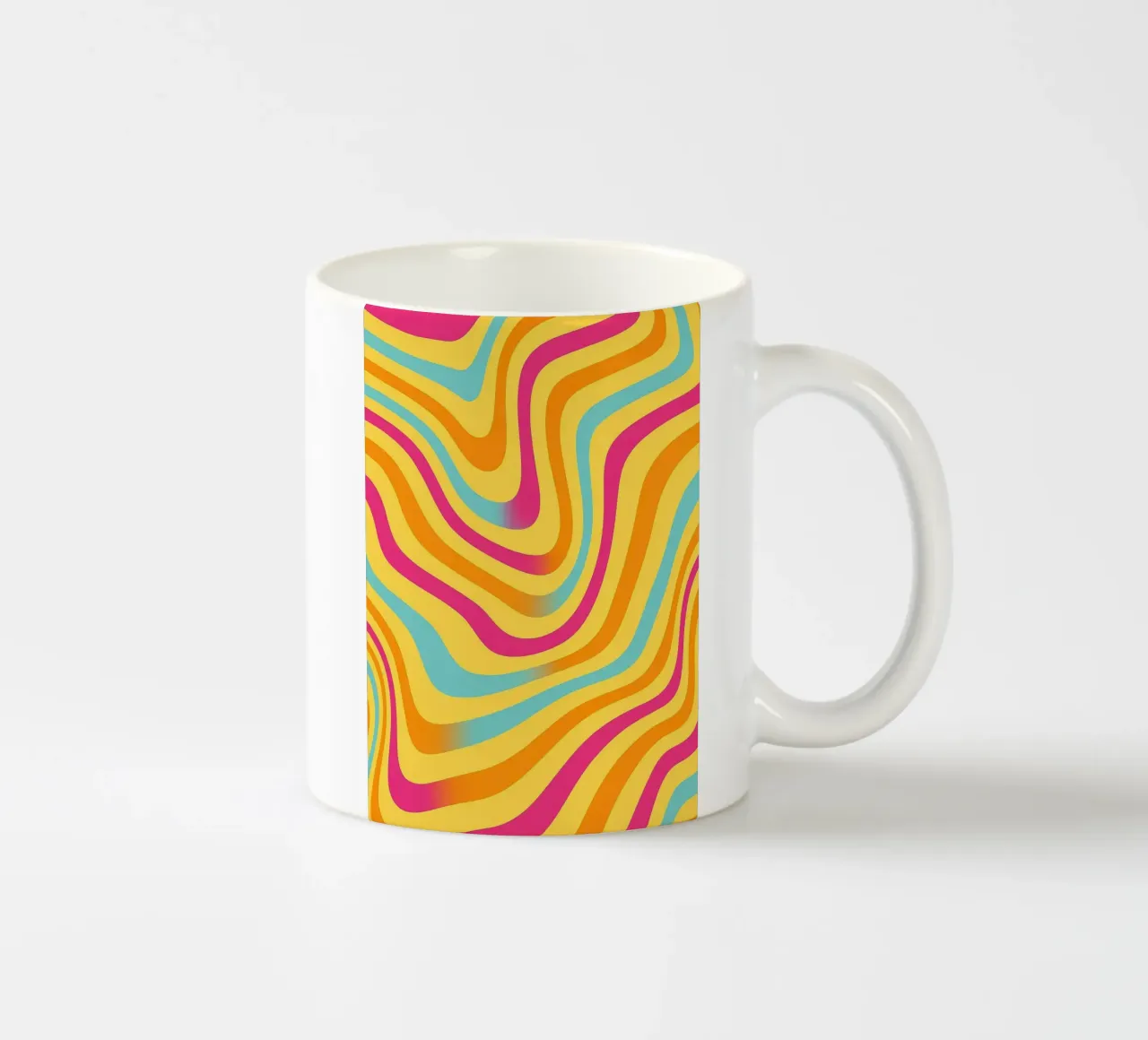 abstracte contourlijn vector keramische mok van oneway