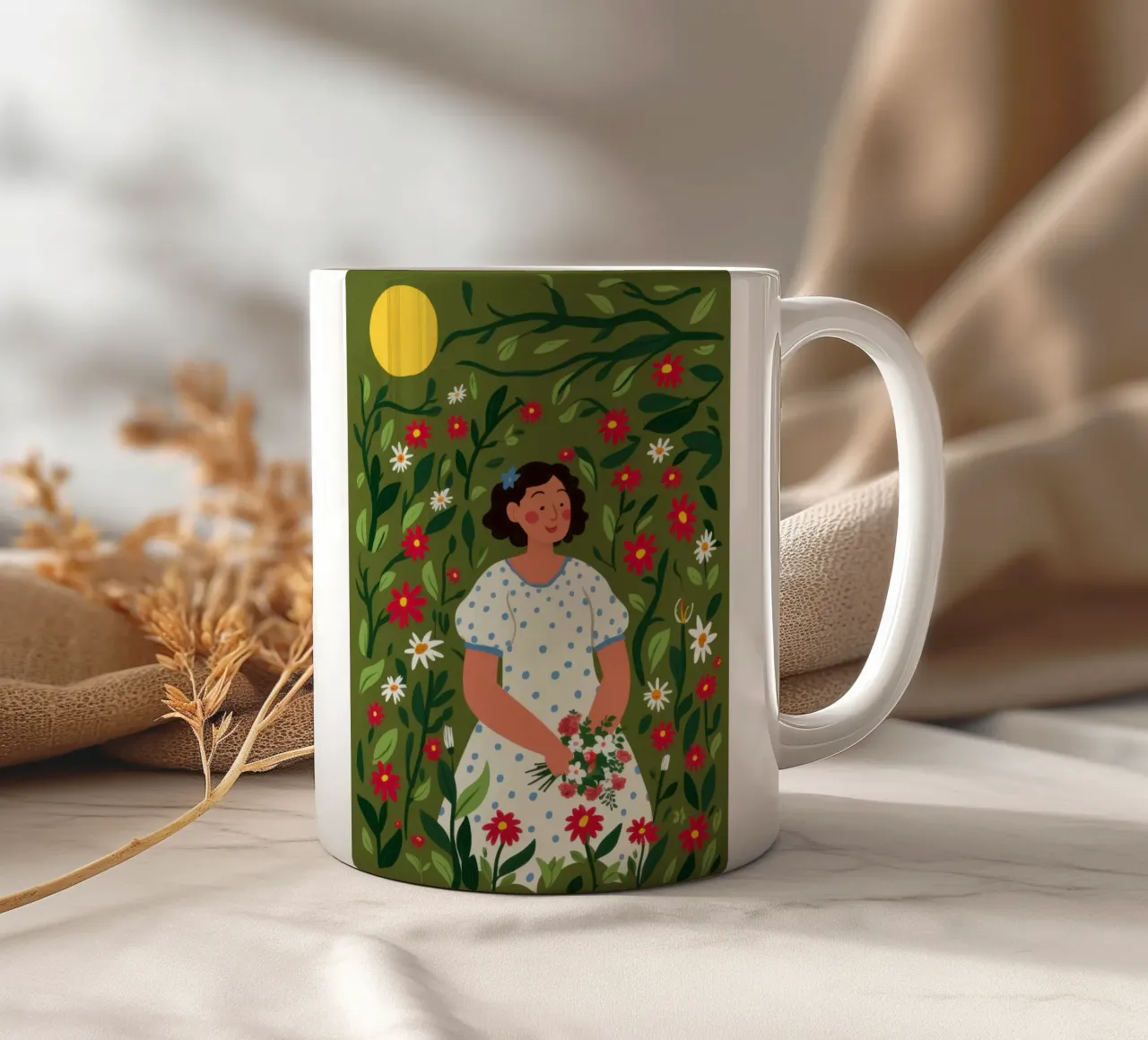 Moonlit Garden Serenity keramische mok van Marigold Tiga