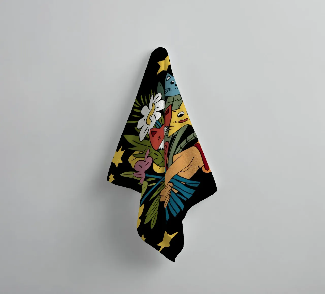 Bouquet di fiori felini asciugamano da bagno da Arcane Lines