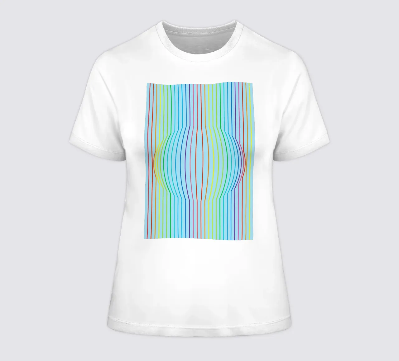 abstract convex line vector women's fitted t-shirt by oneway