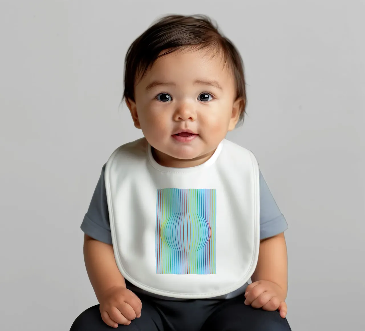 abstract convex line vector baby bib by oneway