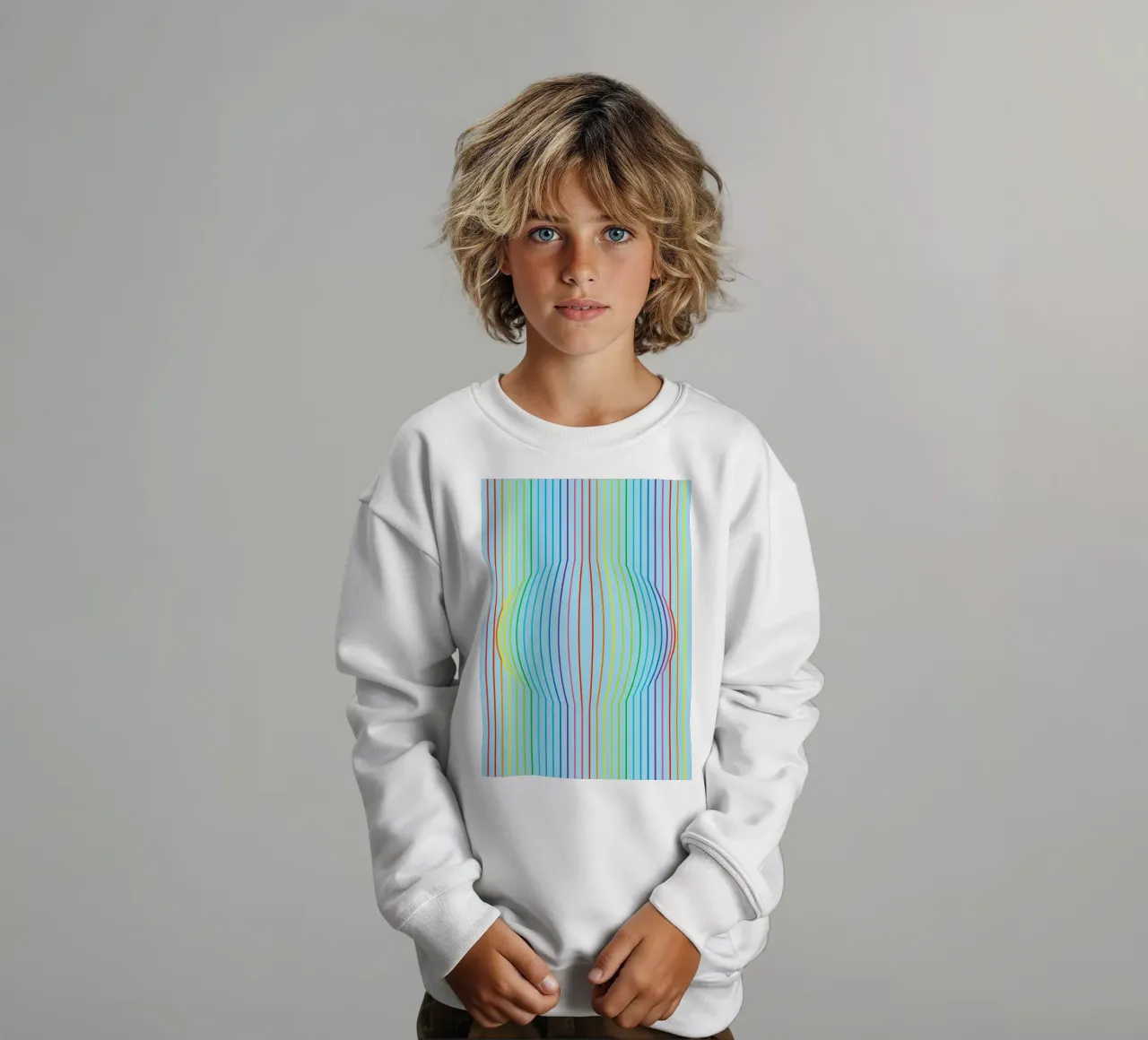 vector abstracto de línea convexa sudadera para niño de oneway