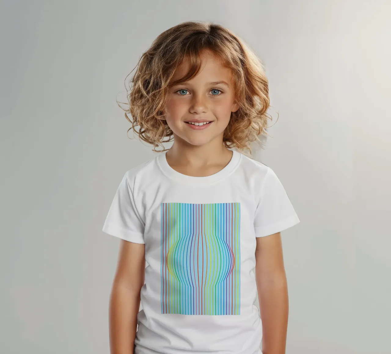 abstracte convexe lijnvector kinder t-shirt van oneway