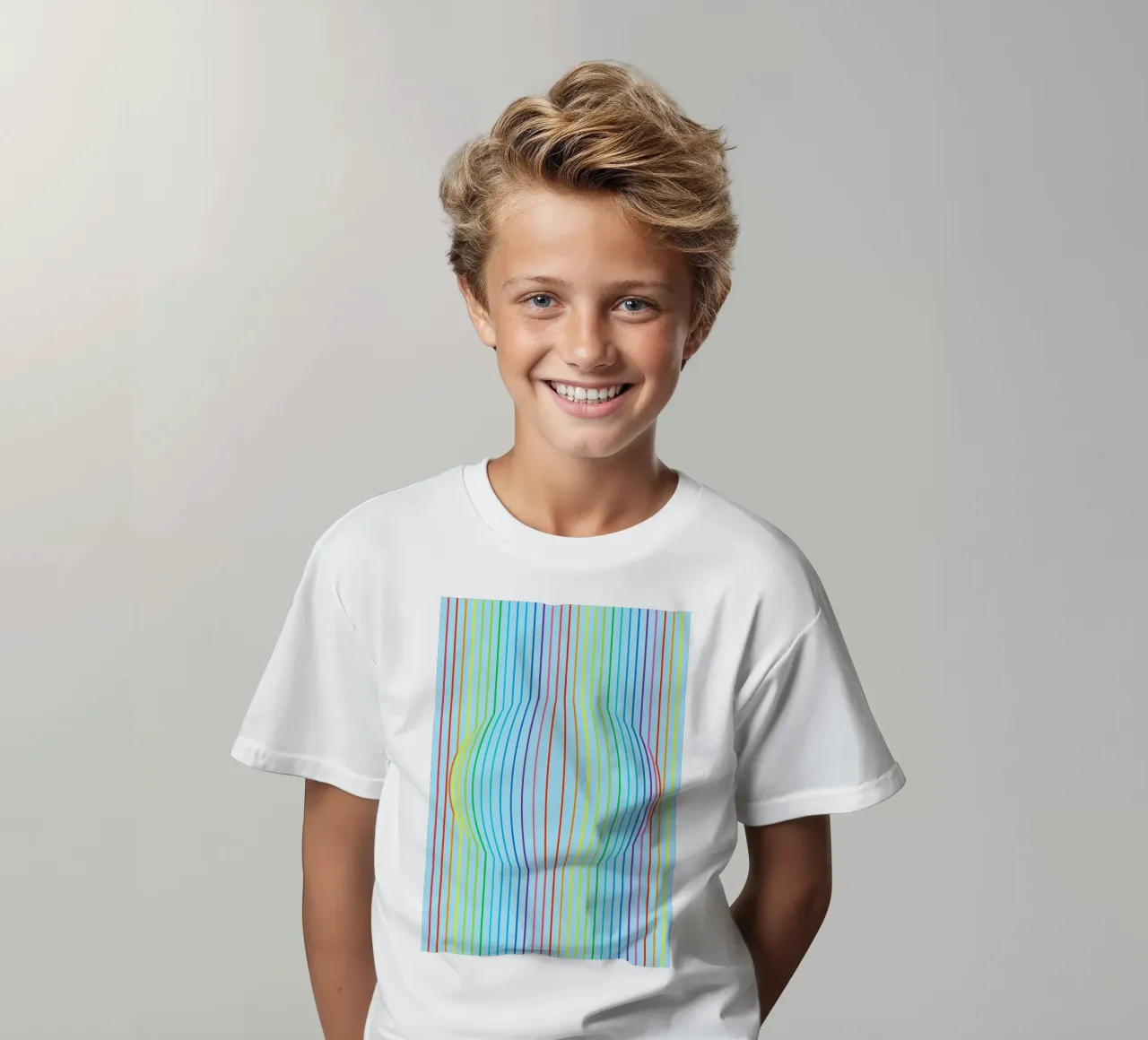abstracte convexe lijnvector kinder t-shirt van oneway
