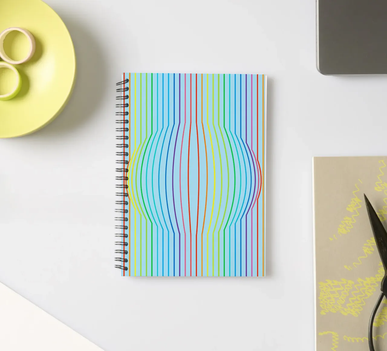 abstrakter konvexer Linienvektor Ringbuch von oneway