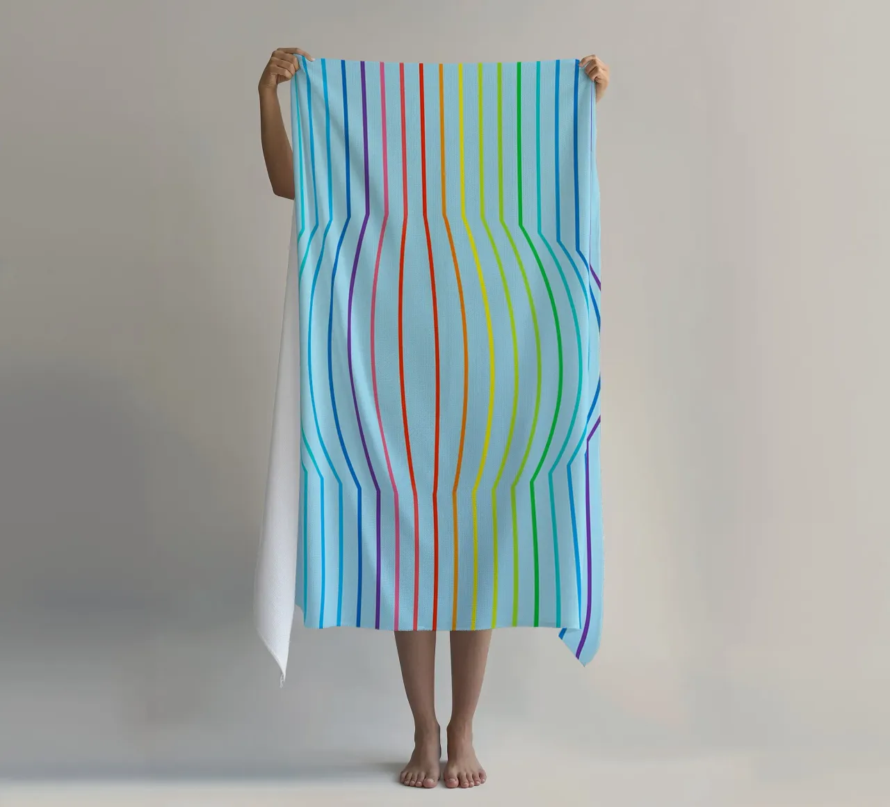 abstract convex line vector beach towel by oneway