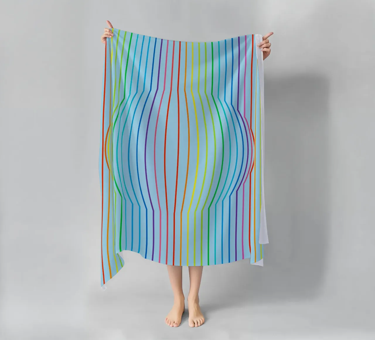 abstract convex line vector beach towel by oneway
