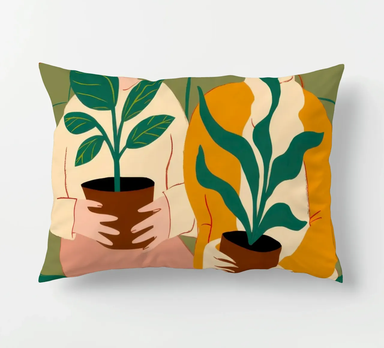 Plant Lady Embrace decorative cushion by Pale Aura