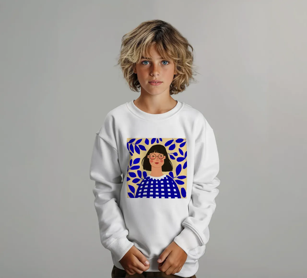 Gingham Blue Stillness felpa bambino da Sentinel Glow